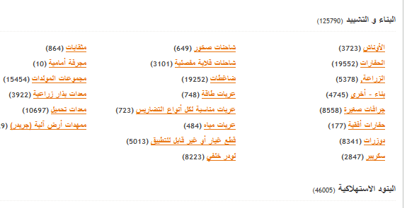 حدد الفئة أو الفئة الفرعية للمعدة